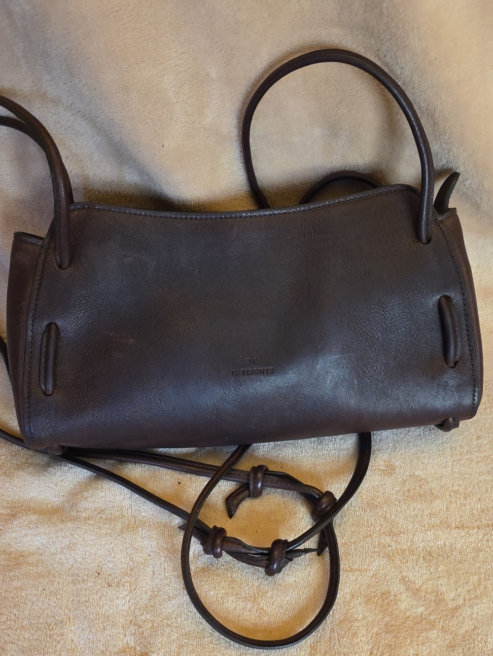 IL Bisonte Dark Brown Leather Crossbody Bag